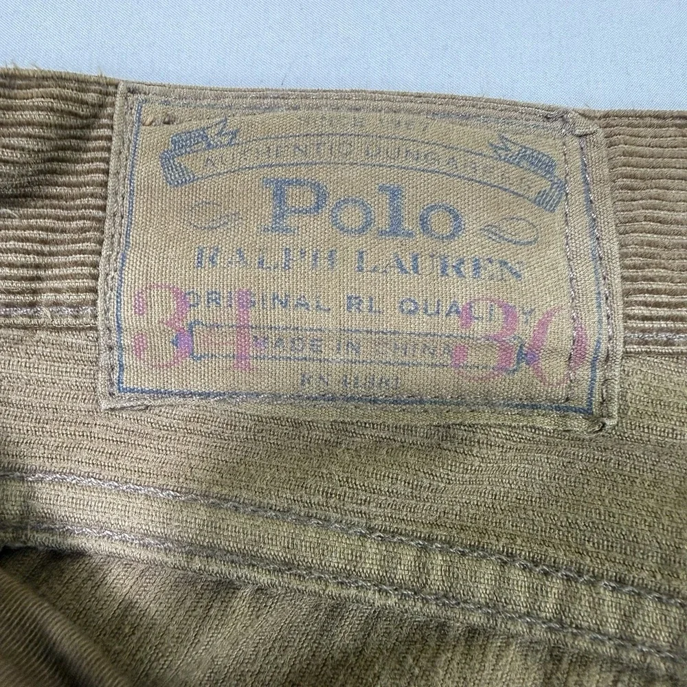 Polo Ralph‎ Lauren Pants Men's 34x30 Brown Corduroy The Hampton Straight Preppy